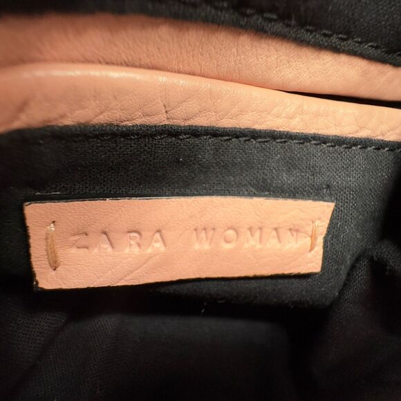 Zara Woman Salmon Leather Slouchy Boho Tote Bag - Picture 11 of 13